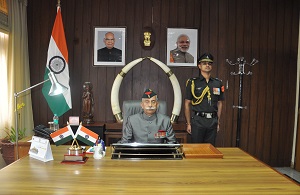 The Governor designate Brig. (Dr.) B.D. Mishra (Retd)  in the Governor Office at Raj Bhavan, Itanagar on 3rd October2017. 